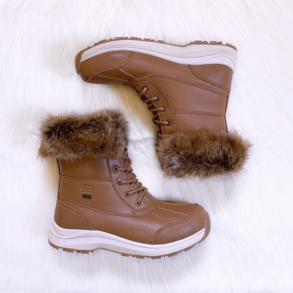 UGG Women’s Adirondack III Tipped Waterproof Chestnut Leather Boots - Picture 6 of 10